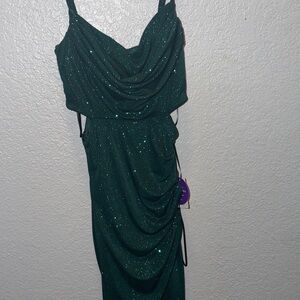 Windsor Sparkling Green Backless Dress